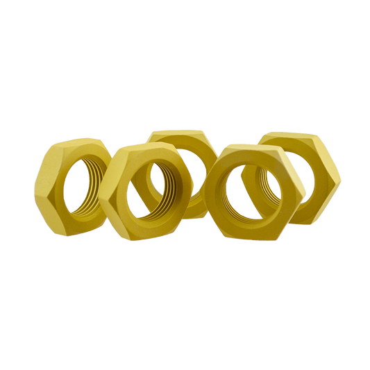 7/8-14 Aluminum Jam Nut - Gold Anodized - 5-Pack